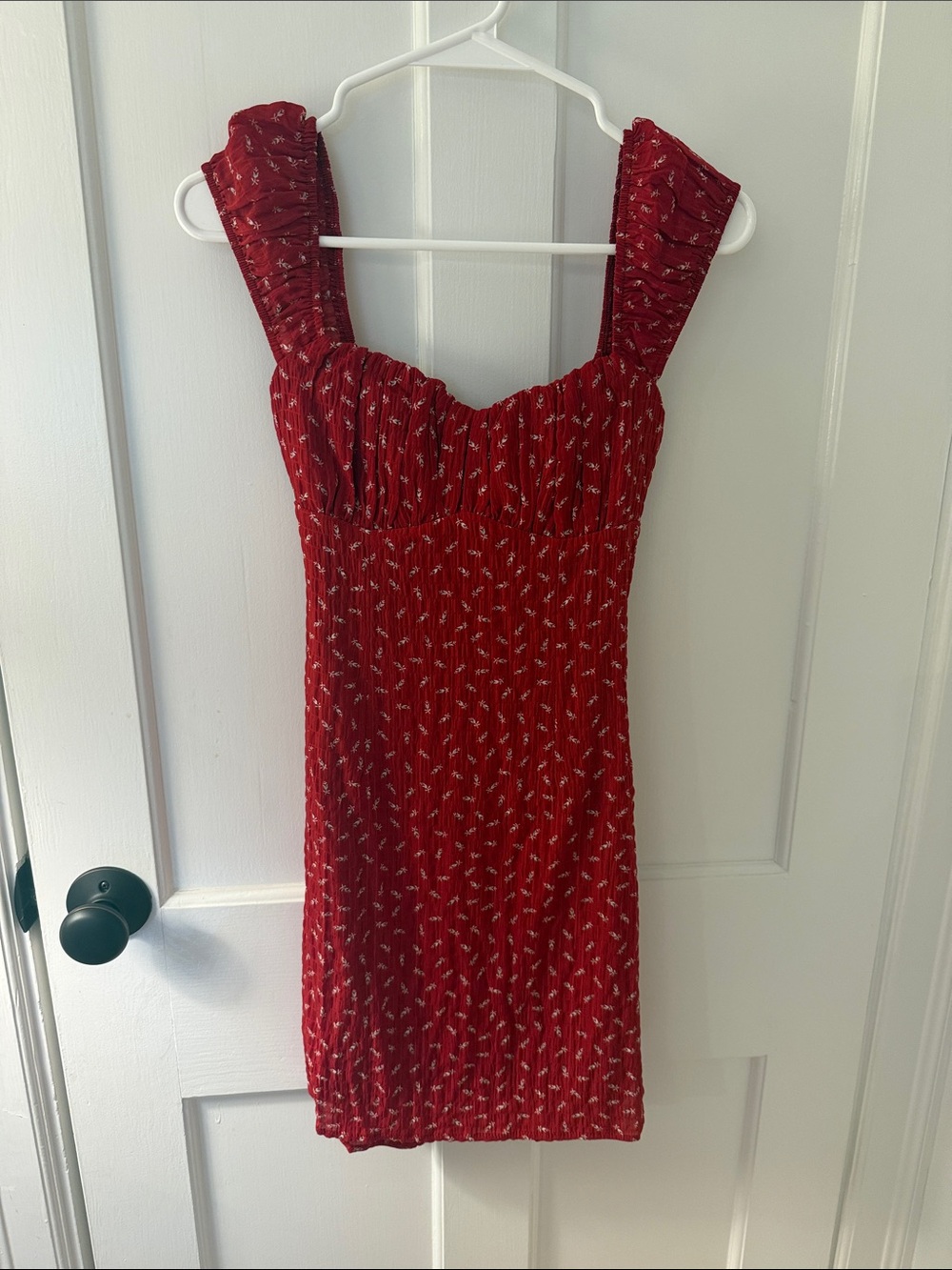 Princess Polly Red Floral Mini Dress with Square Neckline